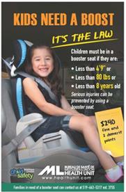 Child sitting in booster seat