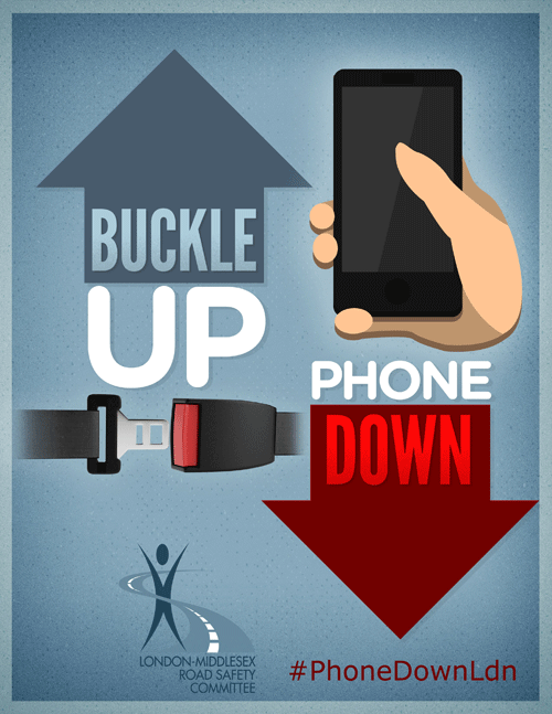 Image of a cell phone and car seat buckle