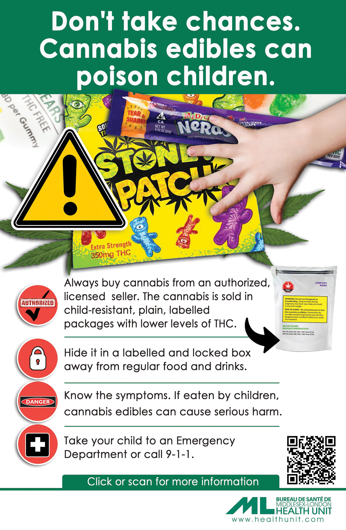Don’t take chances. Cannabis edibles can poison children.