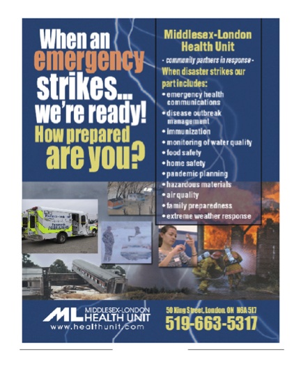 Front cover of the Health Unit's Emergency Response Plan