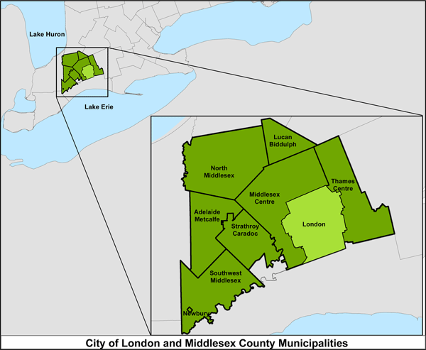 Map - London and Middlesex County Municipalities