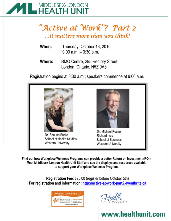 Active at Work? Part 2...it matters more than you think! Active at Work - Poster