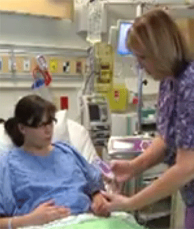 Mother with Nurse in hospital