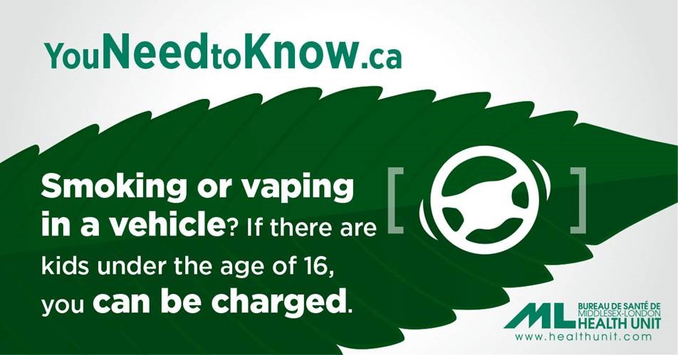 Smoking or vaping in a vehicle? If there are kids under the age of 16, you can be charged.