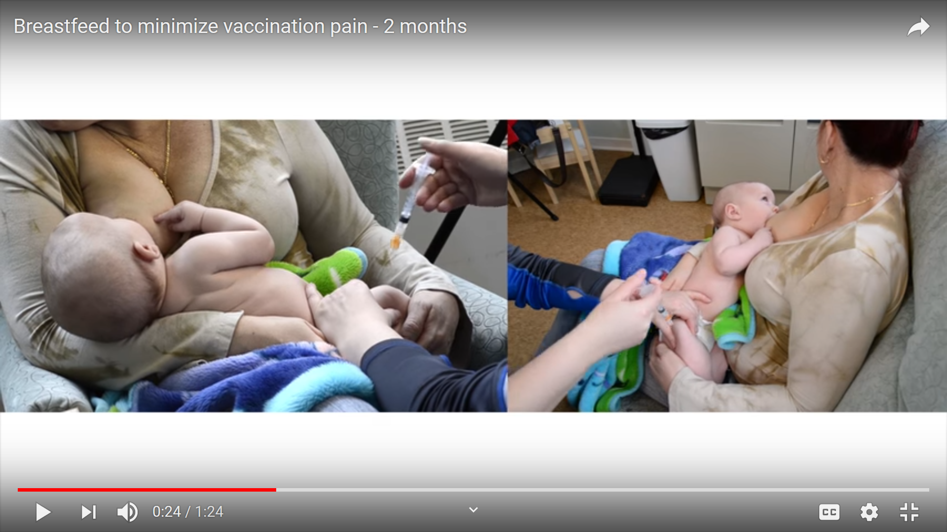 Breastfeeding to minimize vaccination pain
