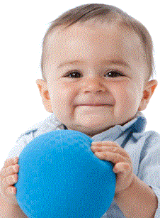 Child holding ball