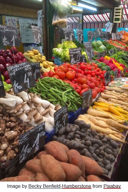 A picture of produce at a farmers' market