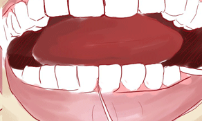 Flossing teeth