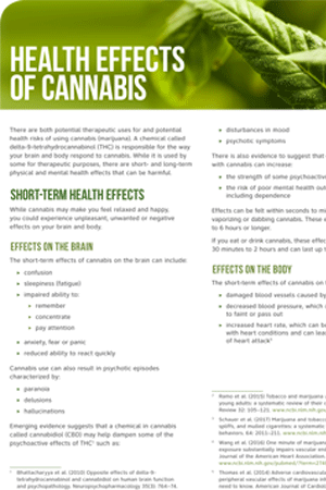 Health Effects of Cannabis (Health Canada) 