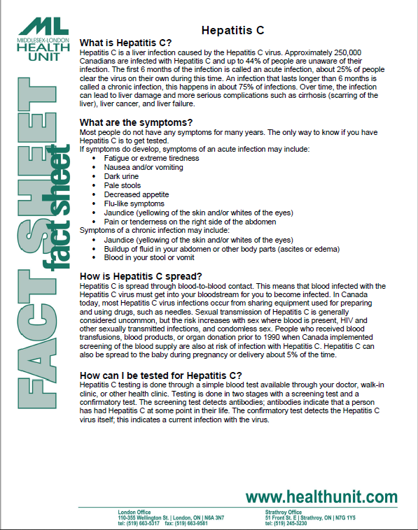 Hepatitis C - Factsheet