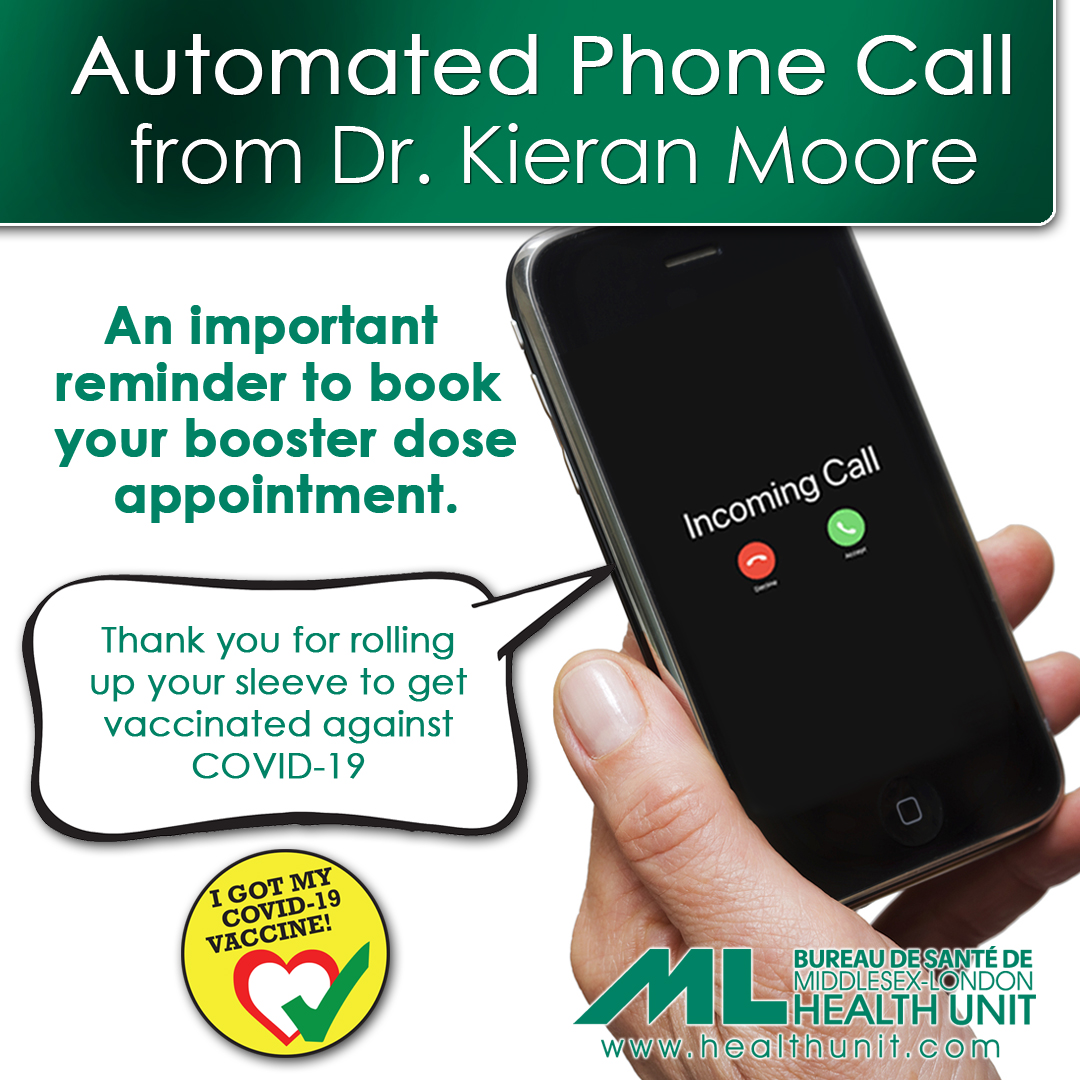 Automated Phone Call from Dr. Kieran Moore about Booster Doses