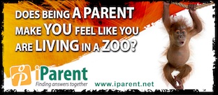 iParent Image of a monkey hanging from a rope