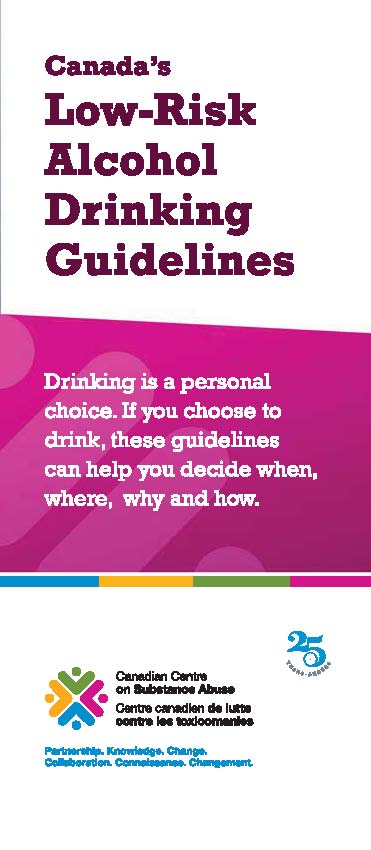 Front page of Canada's Low-Risk Alcohol Drinking Guidelines brochure