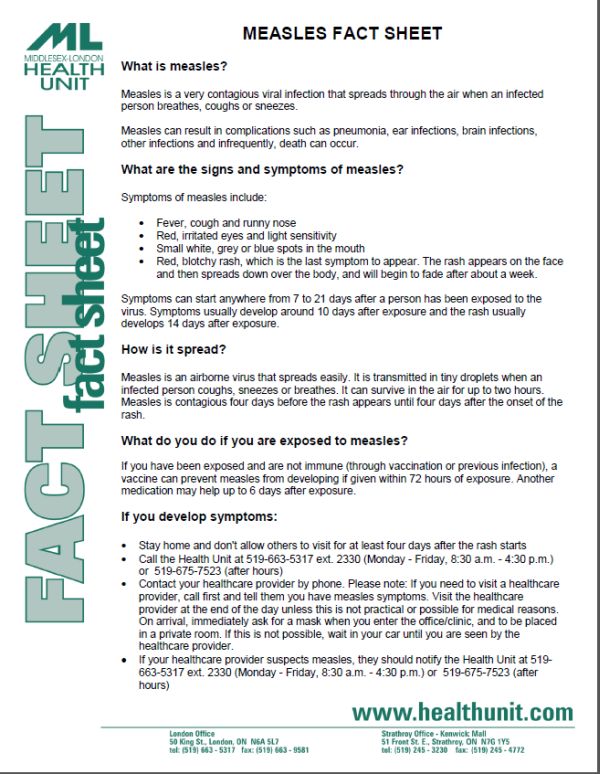 measles middlesex london health unit pneumonia facts sheet