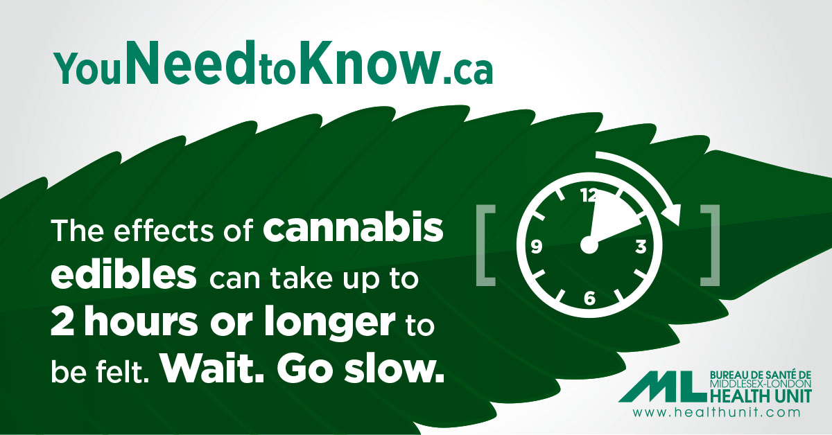 The effects of cannabis edibles can take up to 2 hours or longer to be felt. Wait. Go slow.