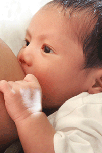 Breastfeeding newborn