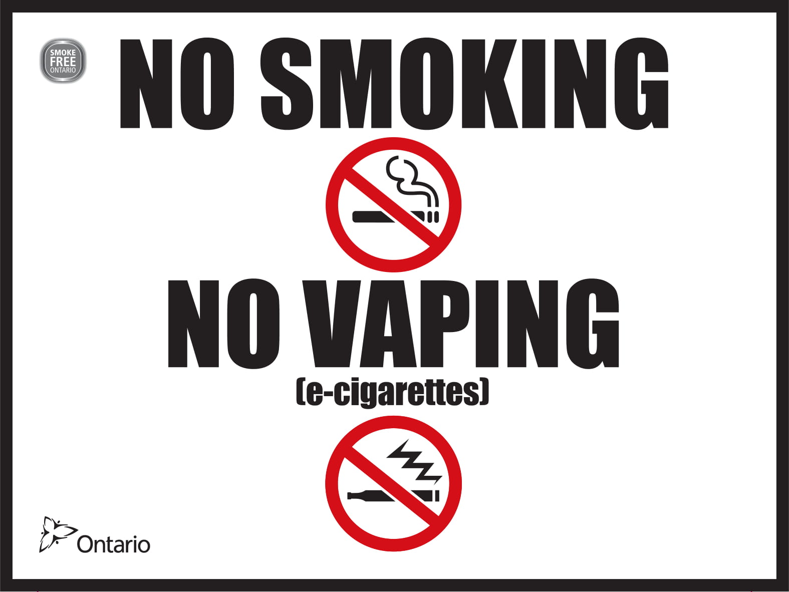 No smoking and no vaping dual sign