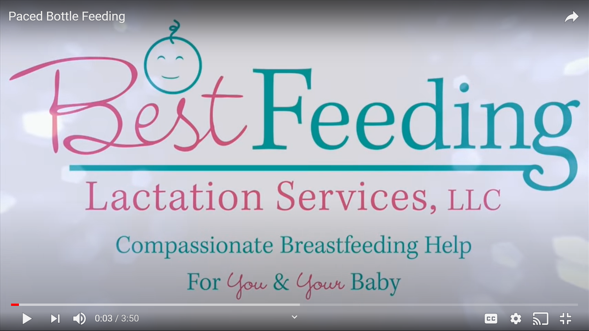 Paced Bottle Feeding video (Best Feeding Lactation Services, LLC)