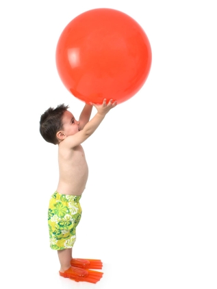 Boy catching ball