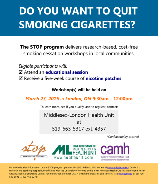 Quit Smoking Workshop Stop Program Poster
