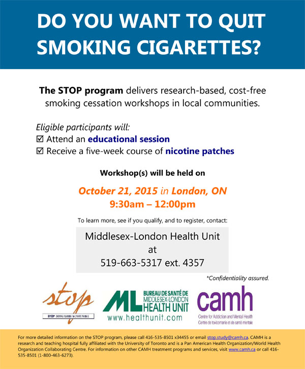 Quit Smoking Workshop Stop Program Poster