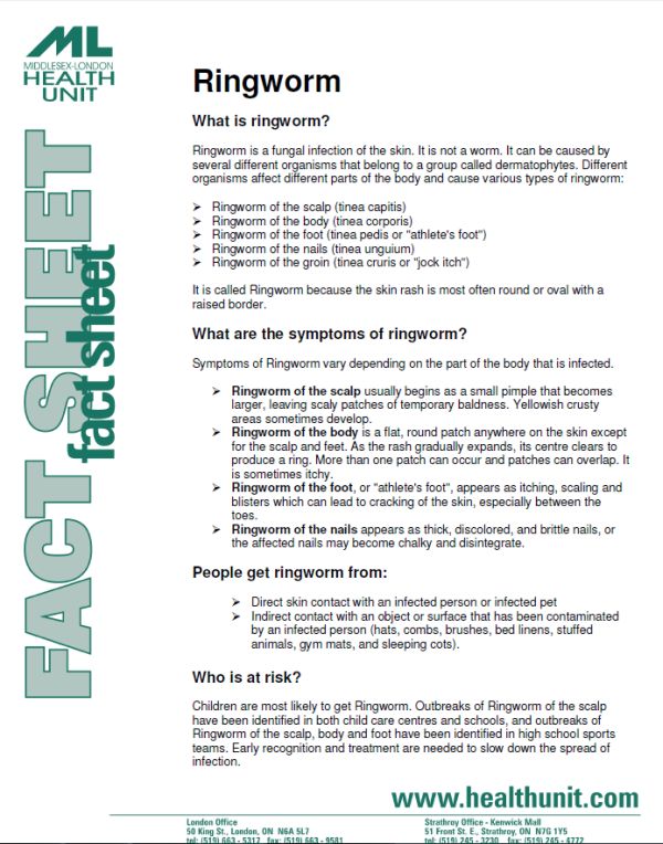 ringworm fact sheet