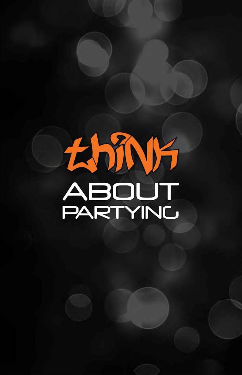 Front page of the Think About Partying Booklet
