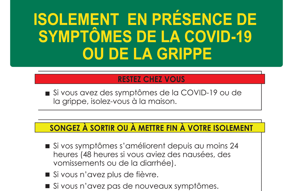 Self-isolation for COVID-19 or Flu Symptoms