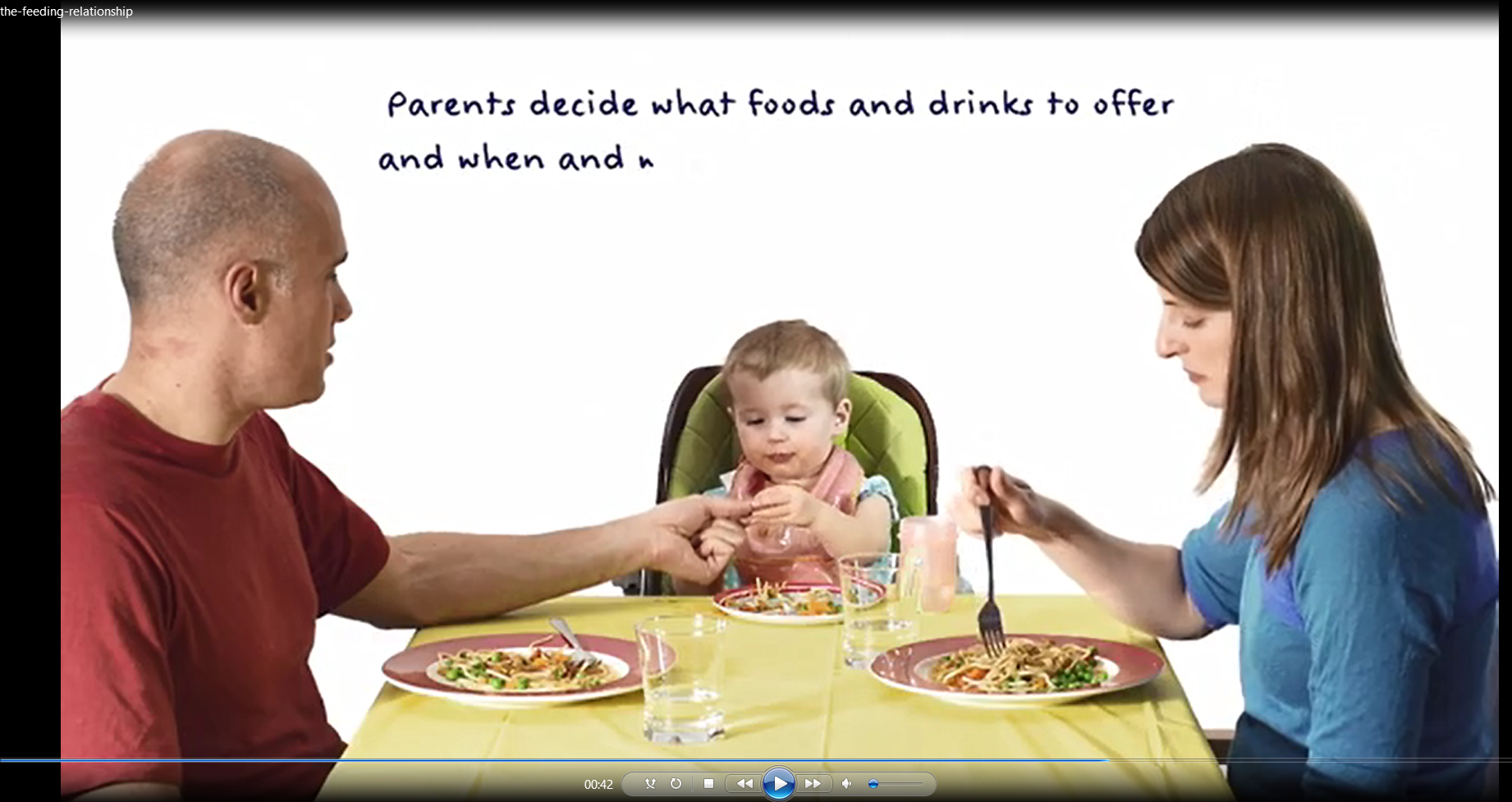 Family eating together at table